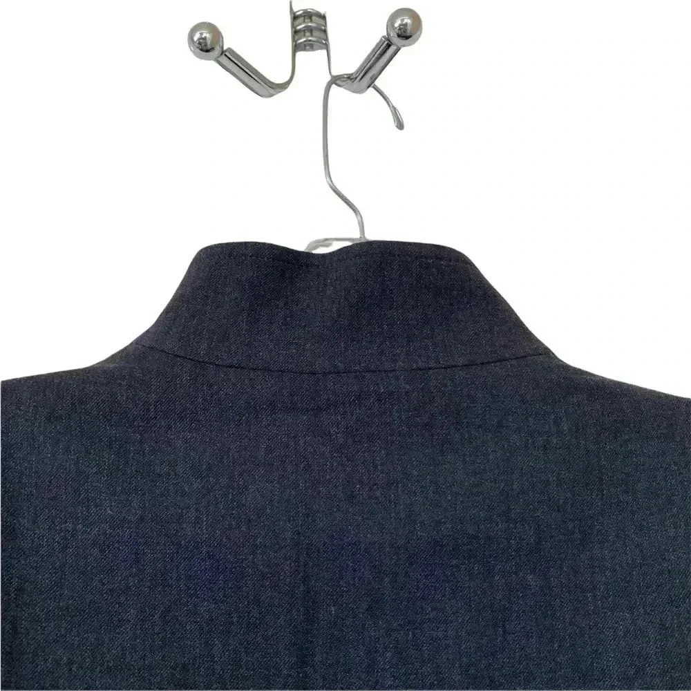 Lauren Ralph Lauren Gray Wool Jacket Blazer 6 Full Zip Mock Neck Vintage Classic - Picture 7 of 11